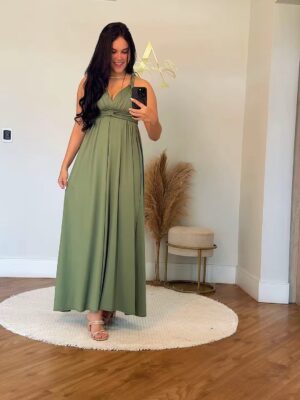 Vestido Longo Multi Formas ( Oliva )